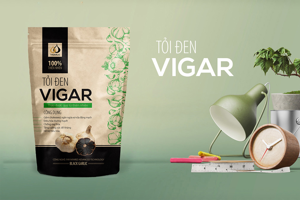 VIGARLIC - Sáng tạo mẫu thiết kế bao bì và nhận diện thương hiệu tỏi đen VIGARLIC